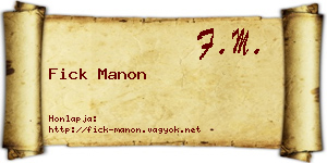 Fick Manon névjegykártya